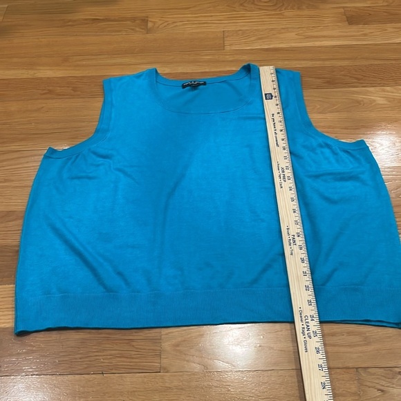 Cable & Gauge teal blue plus size women’s sleeveless sweater size 3X. - Picture 5 of 7
